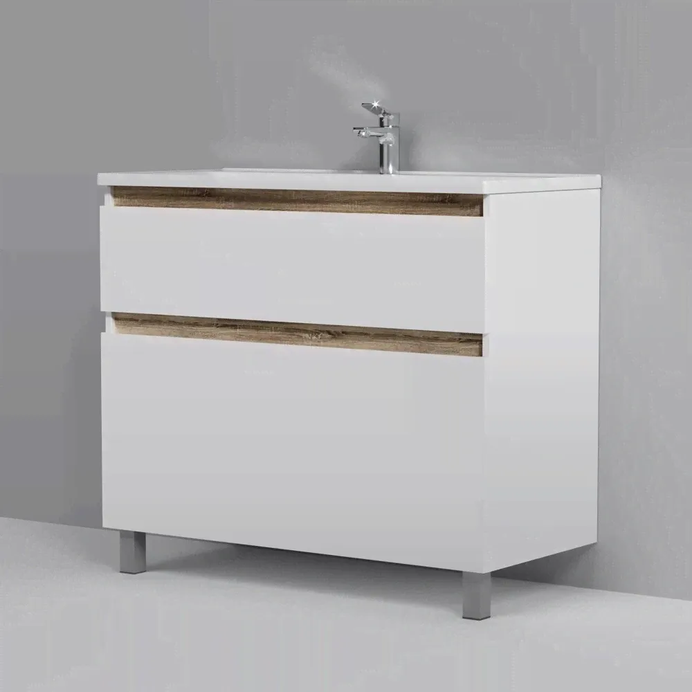 Тумба для раковины Am.Pm X-Joy M85AFSX1002WG Напольный Белый / Светлое дерево 100