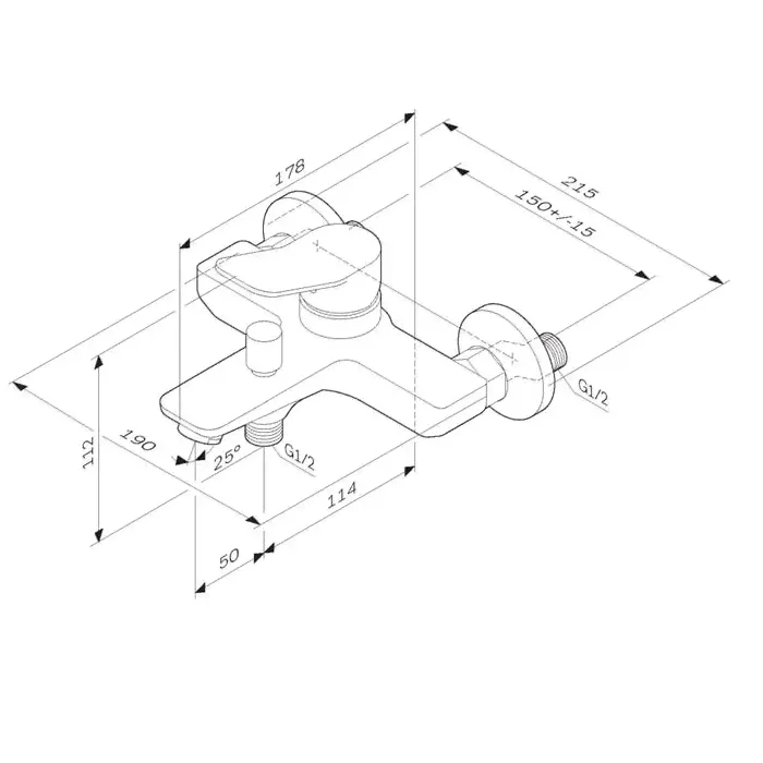 Смеситель для ванны с душем Am.Pm X-Joy F85A10022
